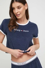 Plážové tričko Tommy Jeans tmavomodrá barva