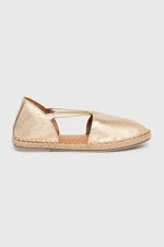 Kožené espadrilky Answear Lab zlatá barva