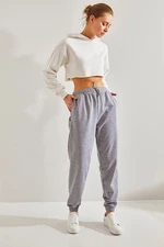 Bianco Lucci Women's Two Thread Cuff and Elastic Waist Sweatpants