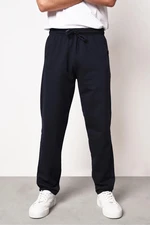 14308 Dewberry Straight Leg Pocket Zipper Detailed Sweatpant-NAVY