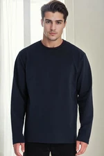 40222 Dewberry Double Crew Neck Mens Sweatshirt-NAVY BLUE