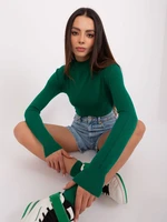 Dark green women's turtleneck with viscose