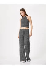 Koton Wide Leg Trousers Standard Waist Tie Waist