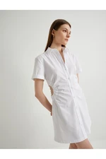 Koton Mini Shirt Dress Window Detailed Buttoned Short Sleeve Cotton