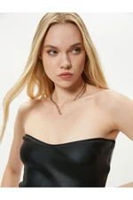 Koton Metallic Crop Strapless Top - Handcrafted Collection