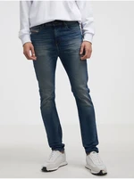 Tmavomodré pánske slim fit džínsy Diesel