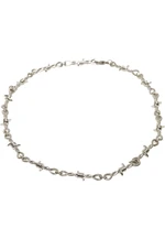 Silver barbed wire necklace