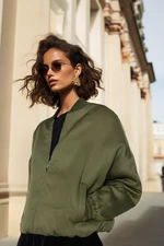 Trendyol Khaki Oversize bombázó Tencel dzseki