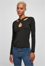 Women's crossed cutout with long sleeves black