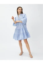 Koton Short Shirt Dress Magnificent Collar Layered Balloon Sleeve