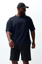 Trendyol Plus Size Anthracite Oversize Pocket Textured Premium T-Shirt