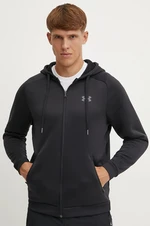 Mikina Under Armour Armour Fleece Pro pánska, čierna farba, s kapucňou, hladká, 1386582