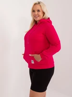 Fuchsia women's sweatshirt in a larger size with drawstrings