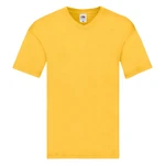 Original V-neck Fruit of the Loom Men's Yellow T-shirt