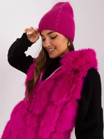 Fuchsia women's hat with angora