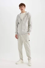 DEFACTO Men's Gray Regular Fit Regular Cut Cargo Pocket Elastic Leg Sweatpants