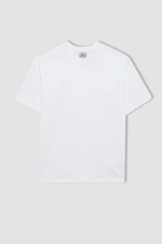 DEFACTO Boy White V Neck Short Sleeve Basic School T-Shirt