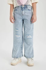 DEFACTO Girls Wide Leg Ripped Detail Wide Leg Jeans