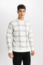 DEFACTO Regular Fit Patterned Crew Neck Sweater