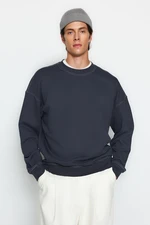 Trendyol Anthracite Contrast Stitch Detail Sweatshirt