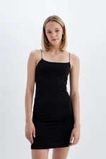 DEFACTO Fitted Strappy Jersey Stretch Knit Mini Dress