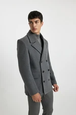 DEFACTO Slim Fit Tuxedo Collar Lined Coat Parka