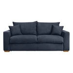 Ciemnoniebieska sztruksowa rozkładana sofa 225 cm Augustin – Bobochic Paris