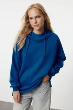 Trendyol Saks Hooded Oversize/Wide Pattern Thick Polar Fleece Knitted Sweatshirt