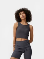 Dámsky crop top z rebrovaného materiálu