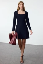 Trendyol Navy Blue Plain Woven Dress