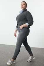 Trendyol Curve Gray High Waist Stretchy Skinny Jeans