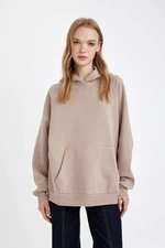 DEFACTO Oversize Fit Hooded Thick Fabric Basic Sweatshirt