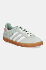 Dětské semišové sneakers boty adidas Originals GAZELLE zelená barva, IG9152