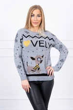 Christmas sweater with inscription gray