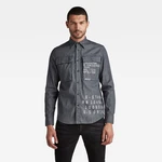 Košeľa - G-star RAW Navy seal reg shirt aw sivá