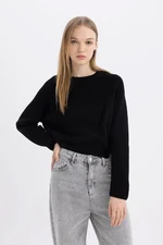 DEFACTO Cool Regular Fit Crew Neck Basic Plain Knitwear Sweater