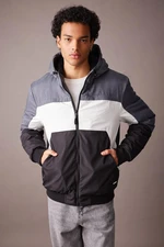 DEFACTO Water Repellent Slim Fit Hooded Fleece Lined Coat