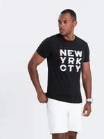 Ombre Men's printed cotton t-shirt - black