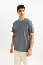 DEFACTO New Regular Fit Crew Neck Short Sleeve 100% Cotton Basic T-Shirt