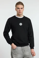 Trendyol Black Regular/Normal Cut Puffy Printed Inside Polar Fleece/Warm Sweatshirt