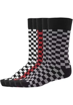 Check Socks 5-Pack blk/h.grey/wht