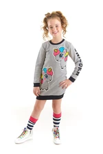 Denokids Unicorn Girls Gray Sweat Dress