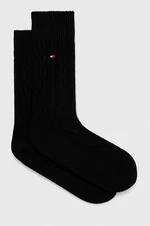 Ponožky s prímesou vlny Tommy Hilfiger čierna farba