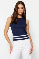 Trendyol Navy Blue Basic Color Blocked Knitwear Blouse