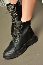 Fox Shoes R602889909 Black Stone Detailed Women's Boots