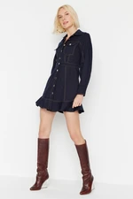 Trendyol Navy Blue Button Detailed Woven Dress