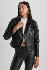 DEFACTO Regular Fit Faux Leather Faux Leather Coat