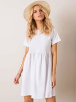 RUE PARIS White dress with rolled-up sleeves