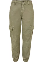 Boys Washed Cargo Twill Jogging Kalts Olive