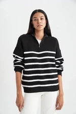 DEFACTO Regular Fit Striped Thessaloniki Fabric Pullover